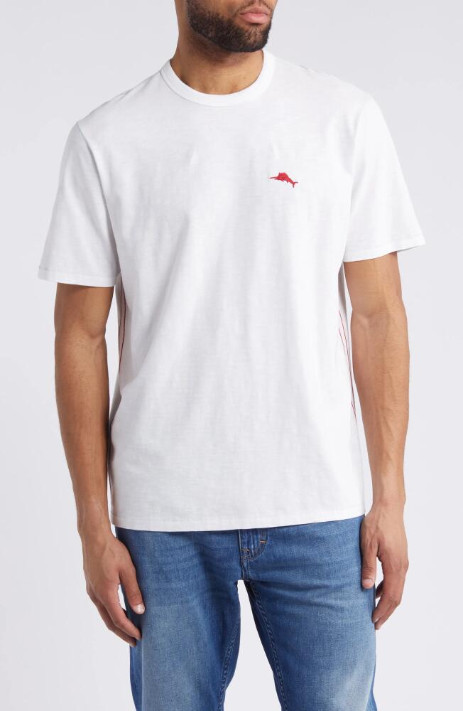 Tommy Bahama Surf Lux Contrast Stitch Cotton T-Shirt in White Cover