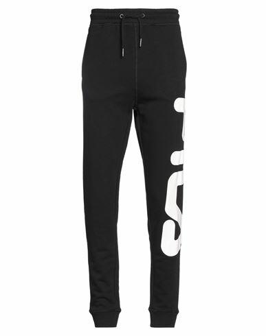 Fila Man Pants Black Cotton, Polyester Cover