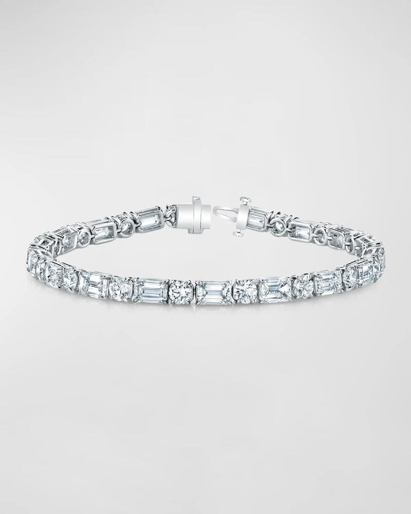 Neiman Marcus Diamonds 18K Gold East-West Alternating Prong-Set Diamond Bracelet, 7.00tcw, 7"L Cover