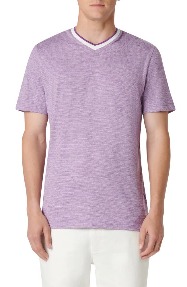 Bugatchi V-Neck Performance T-Shirt in Orchid Cover