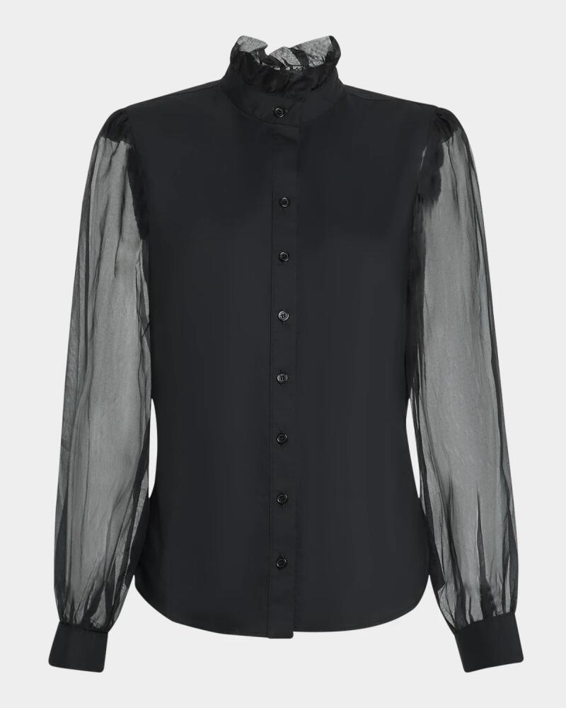 Finley Mystie Ruffle Organza-Sleeve Shirt Cover