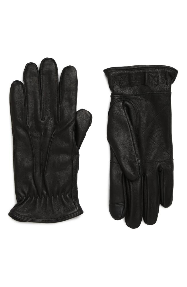 UGG(r) Three-Point Leather Tech Gloves in Black Cover