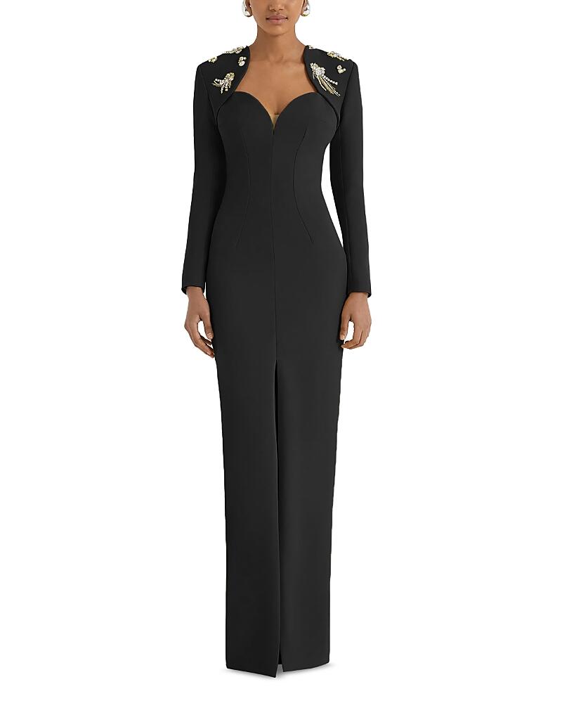 Safiyaa Trixie Embellished Crepe Gown Cover