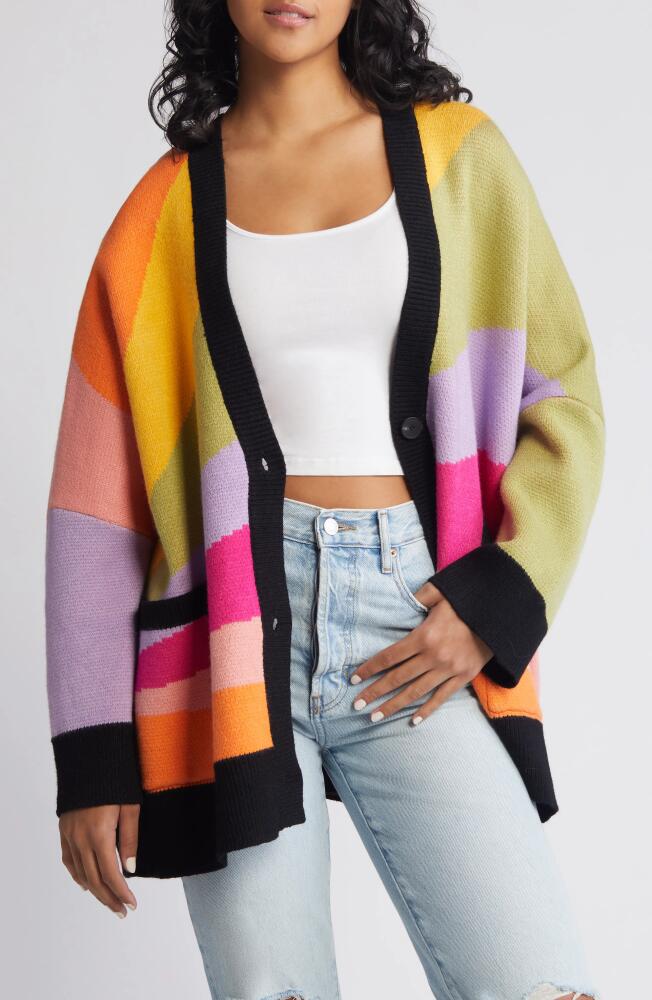 Dressed in Lala Love Drunk Oversize Cardigan in Rainbow Cover