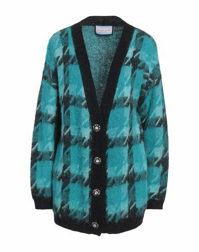 Eleonora Gottardi Woman Cardigan Turquoise Alpaca wool, Polyamide Cover