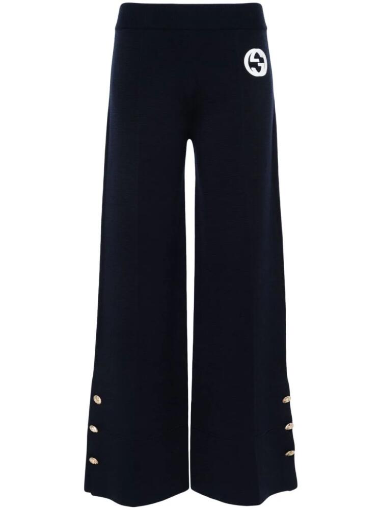 Gucci Interlocking G wide-leg trousers - Blue Cover