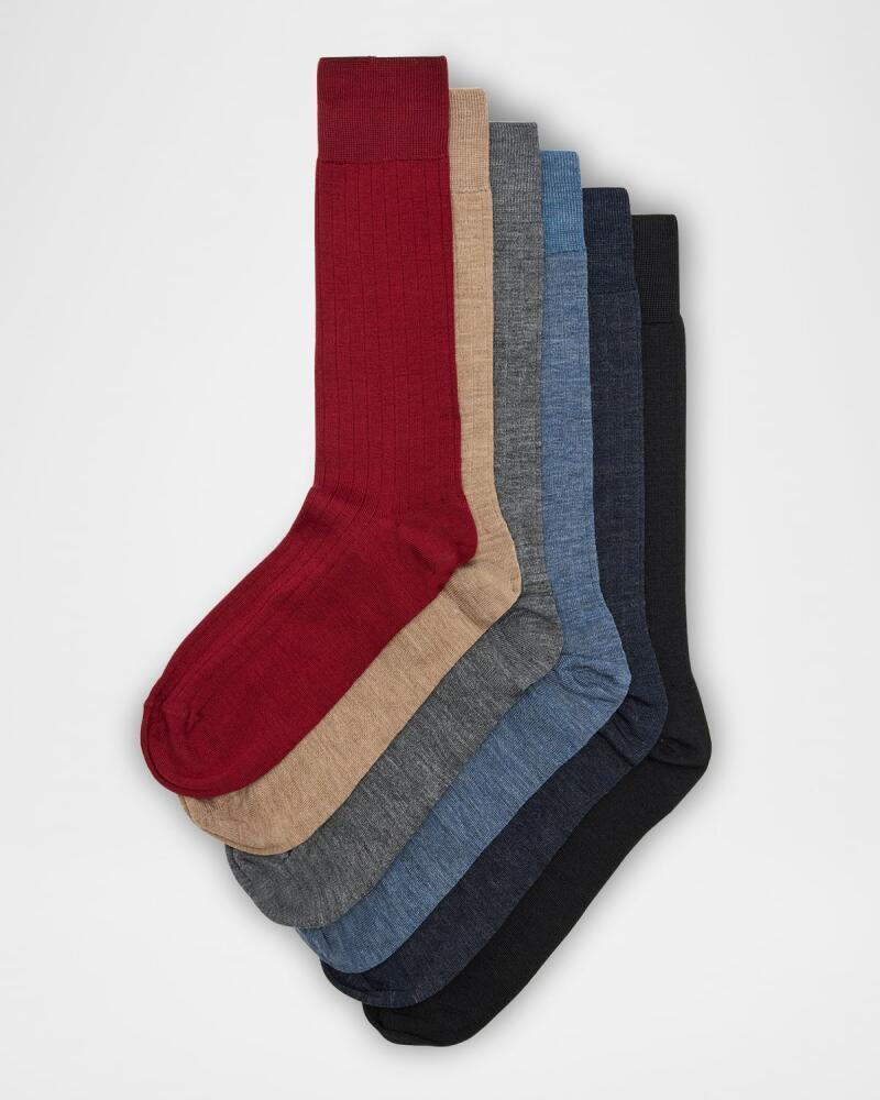 Neiman Marcus Men's Holiday Box 6-Pack Crew Socks Cover