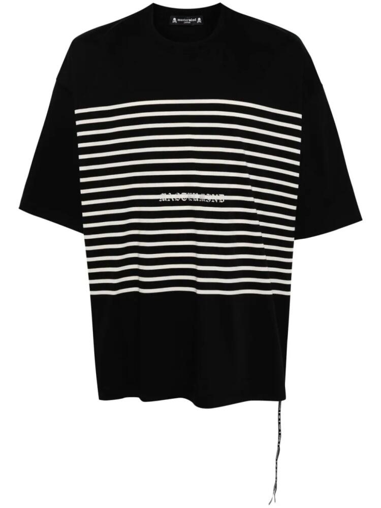 Mastermind Japan stripe-print cotton T-shirt - Black Cover