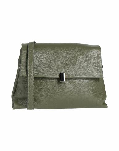 Laura Di Maggio Woman Cross-body bag Military green Leather Cover