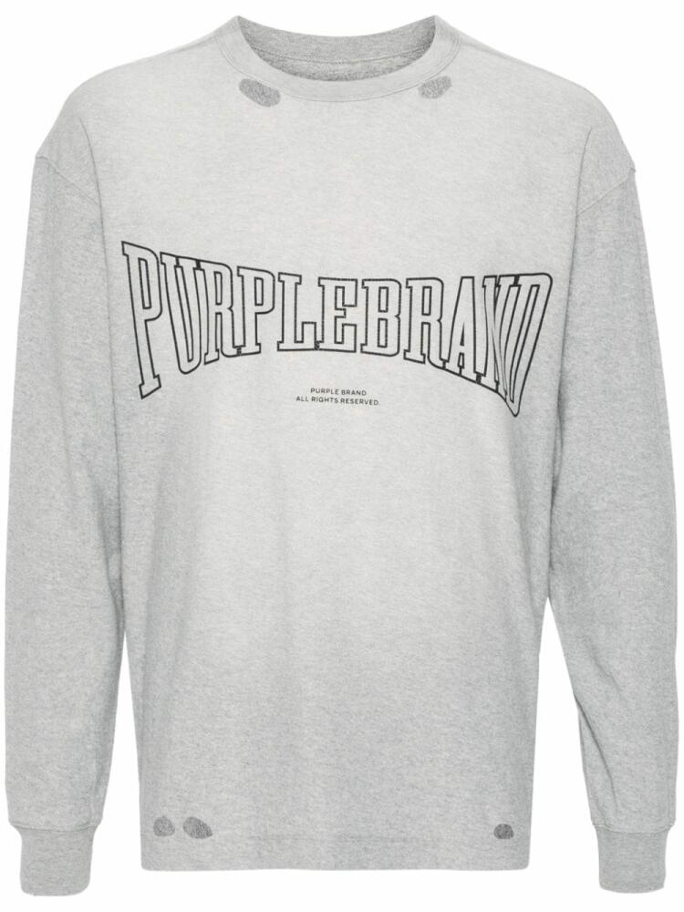 Purple Brand distressed sweatshirt - Grey Cover