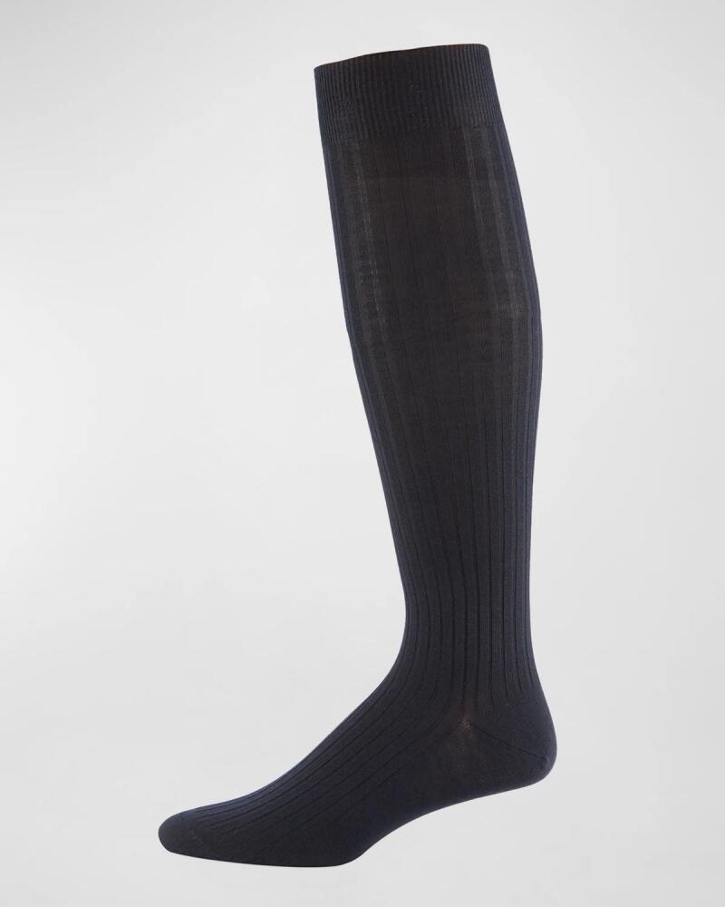 Neiman Marcus Over-the-Calf Ribbed Socks Cover