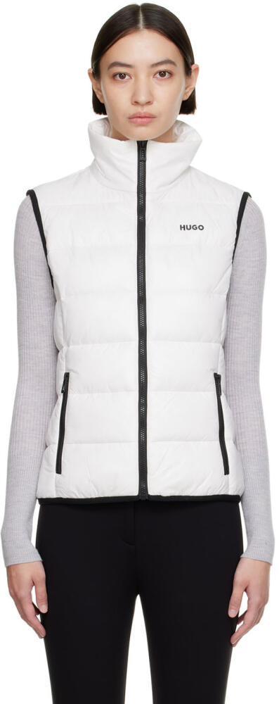 Hugo White Recycled Nylon Vest Cover