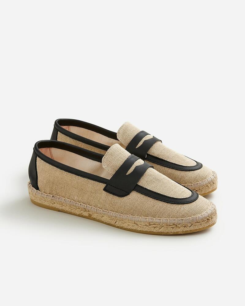 J.Crew Made-in-Spain loafer espadrilles in linen blend and leather Cover