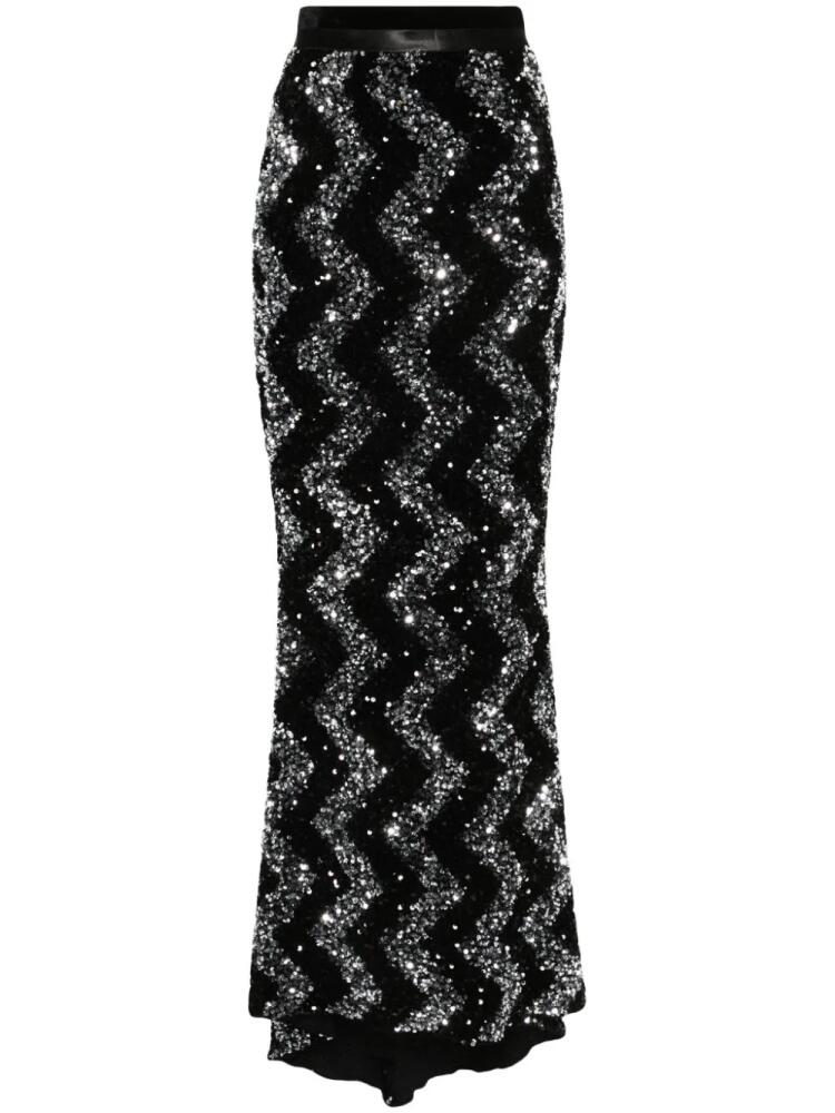 STYLAND sequin-embellished maxi skirt - Black Cover