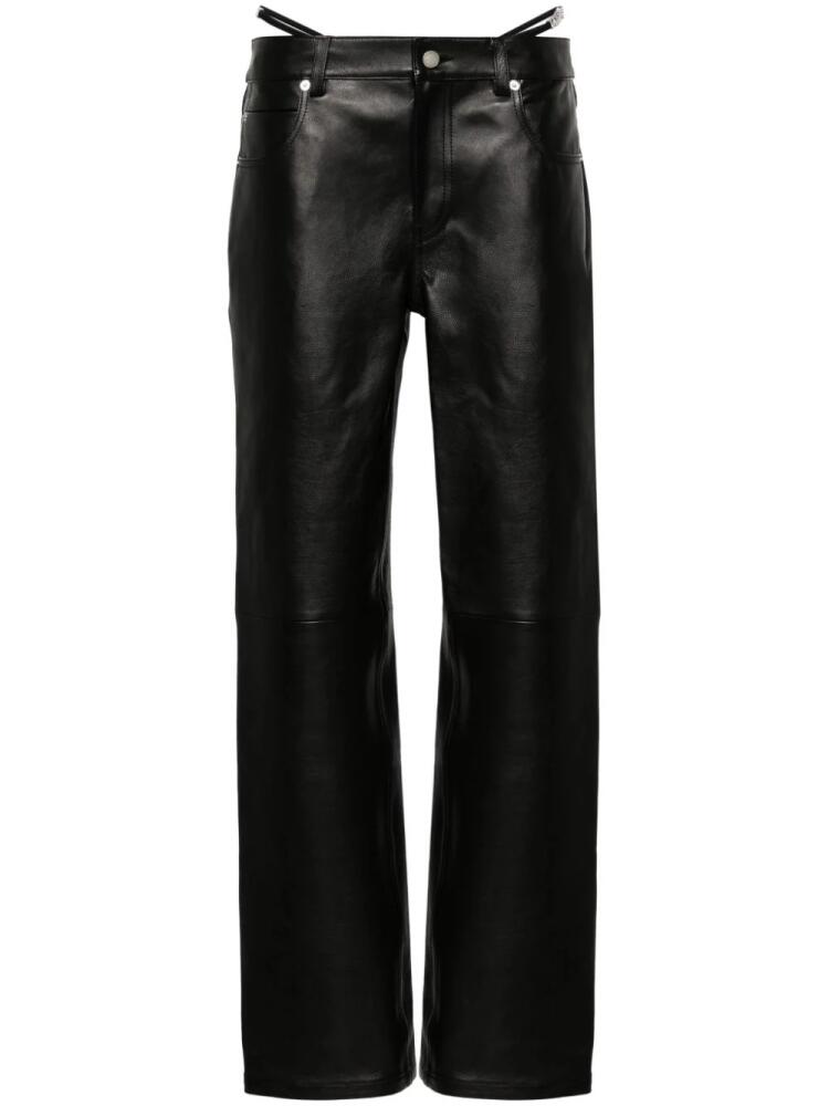 Alexander Wang logo-embellished leather trousers - Black Cover