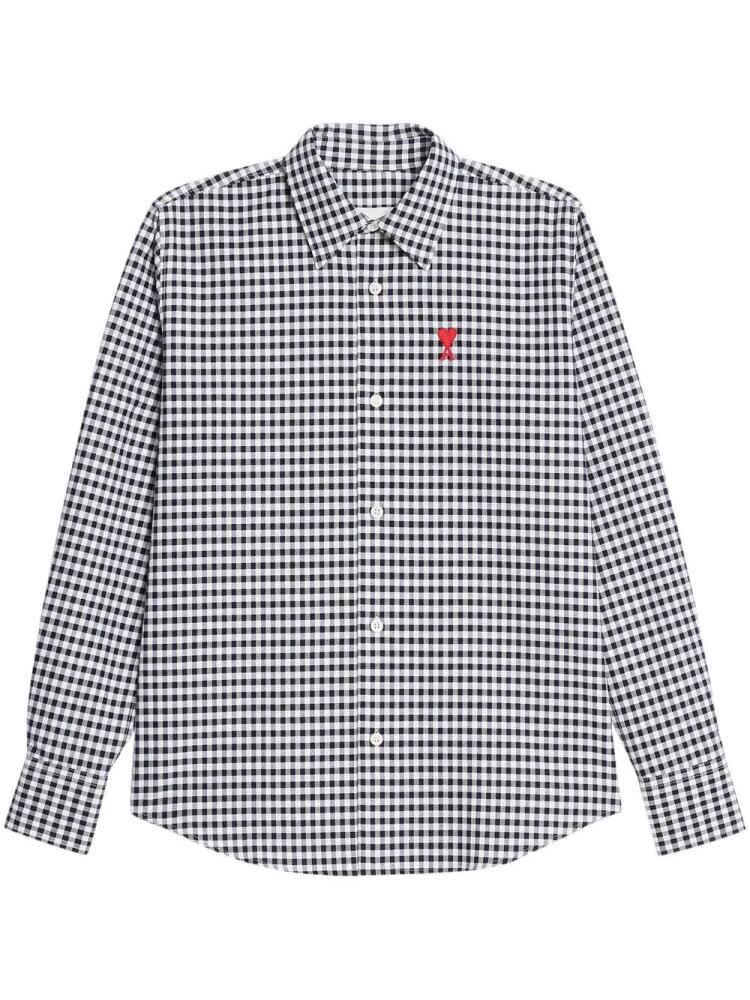 AMI Paris gingham check long-sleeve shirt - Black Cover