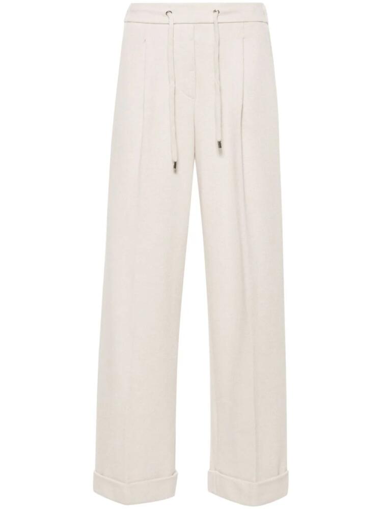 Peserico lurex-detail straight trousers - Neutrals Cover