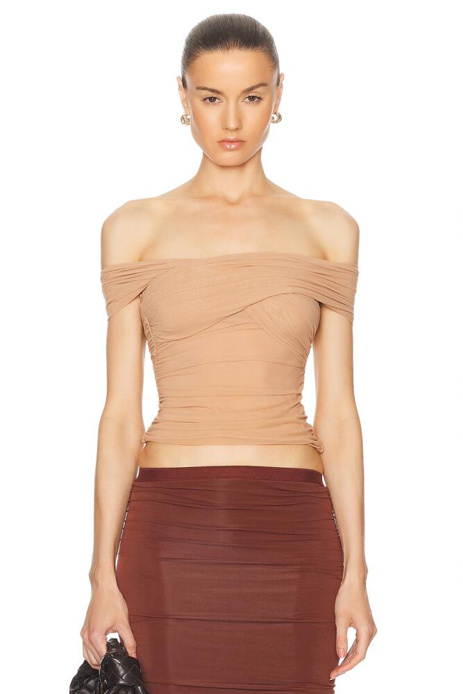 SER.O.YA Aruba Mesh Top in Beige Cover