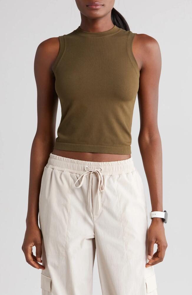 zella Seamless Crewneck Tank in Olive Night Cover