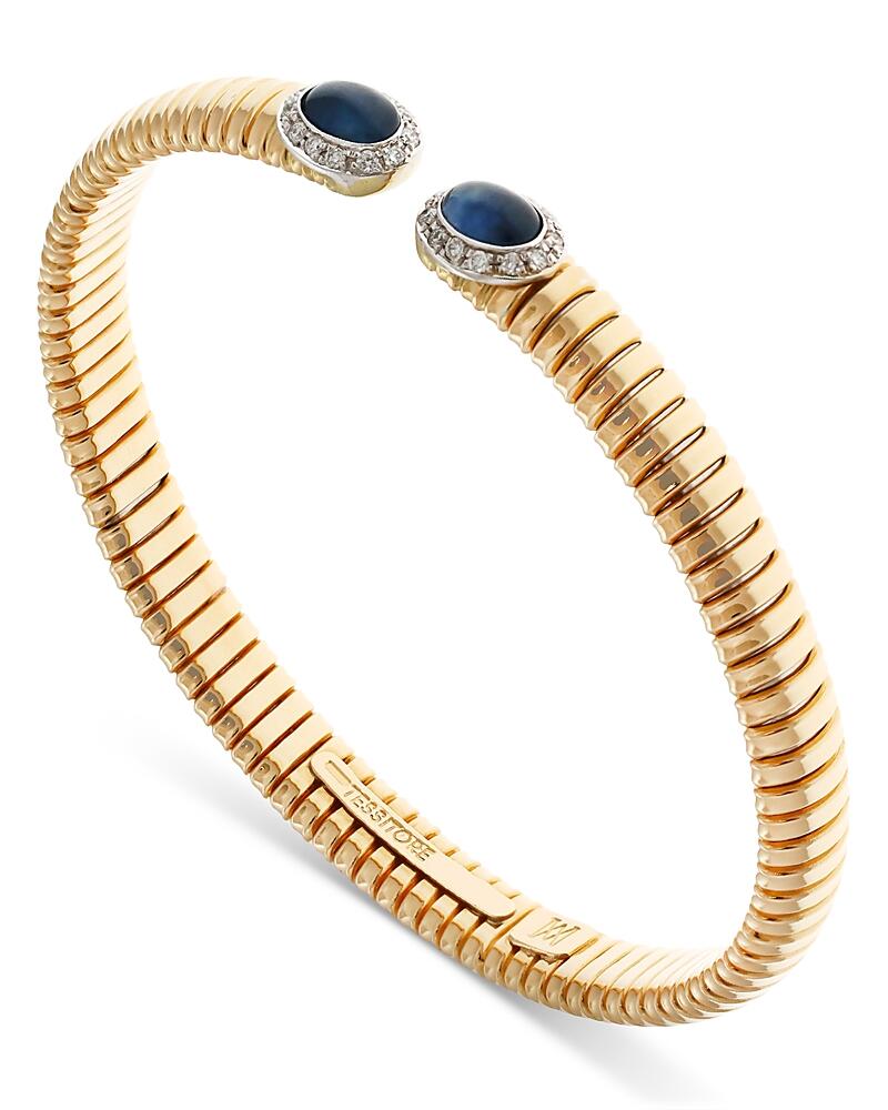 Alberto Milani 18K Yellow Gold Via Giardino Tubogas Domed Sapphire Cabochon & Diamond Bracelet Cover