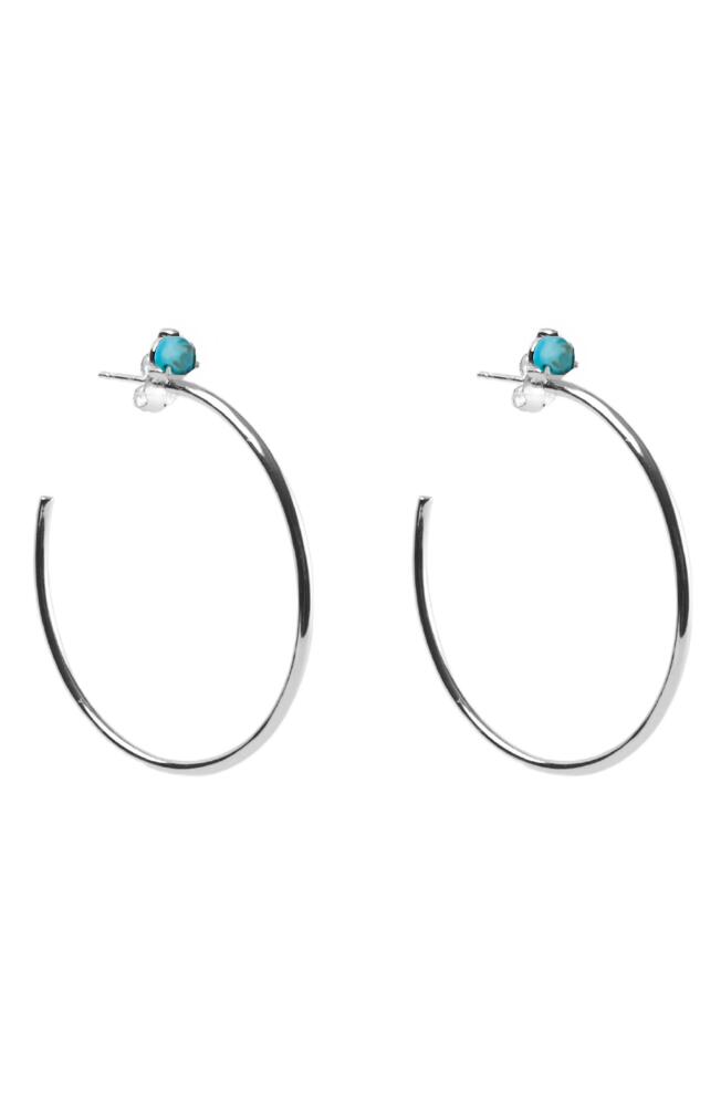 Argento Vivo Sterling Silver Semiprecious Stone Hoop Earrings Cover