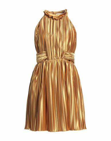 Kate By Laltramoda Woman Mini dress Gold Polyester, Elastane Cover