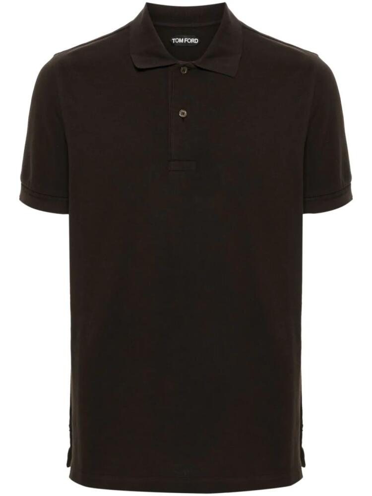 TOM FORD short-sleeved cotton polo shirt - Brown Cover