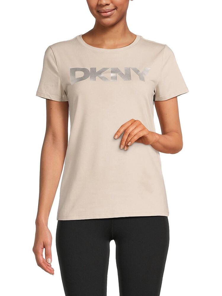 DKNY Sport Women's Exploded Logo Tee - Oat Cover