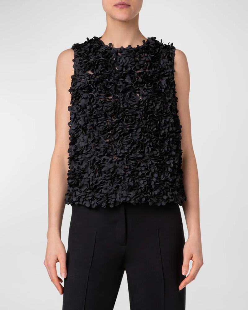 Akris punto 3D Lasercut Flakes Sleeveless Blouse Cover