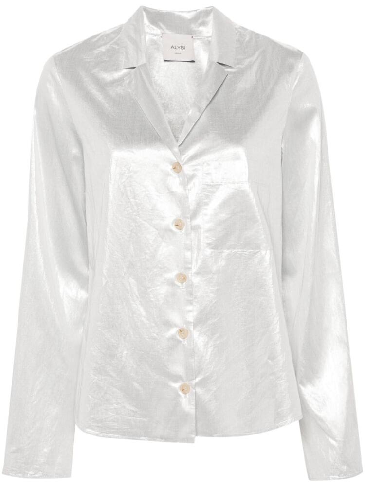 Alysi notched-collar button-up shirt - Silver Cover