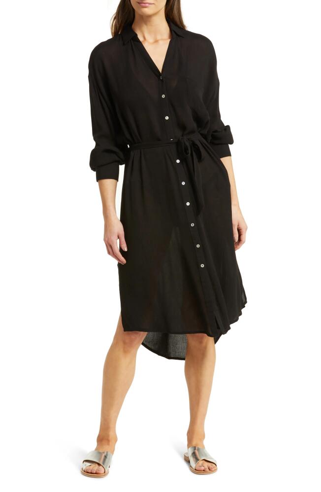 Elan Long Sleeve Shirtdress in Black Cover