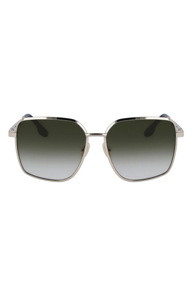 Victoria Beckham 59mm Rectangular Sunglasses in Gold/Khaki Cover