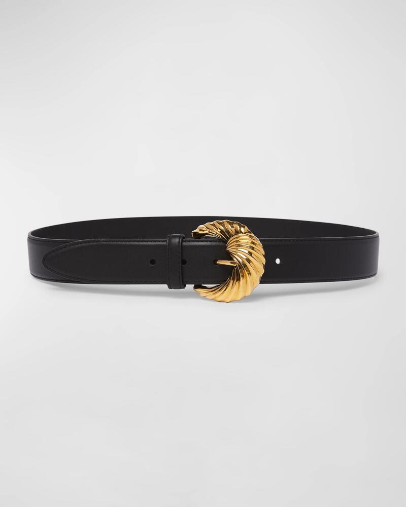 Etro Textured Buckle Brass & Leather Belt Cover