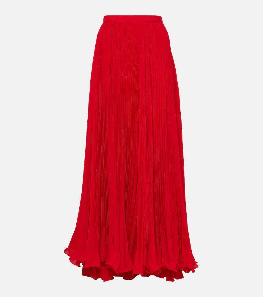 Balmain Pleated crêpe maxi skirt Cover