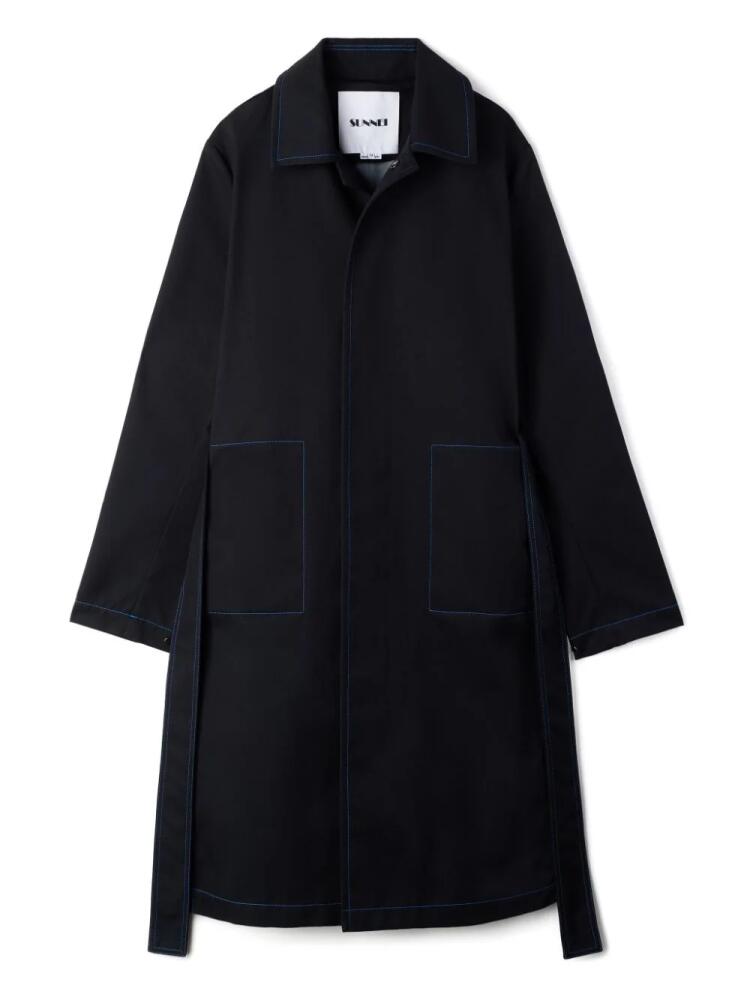 Sunnei contrast stitching coat - Blue Cover