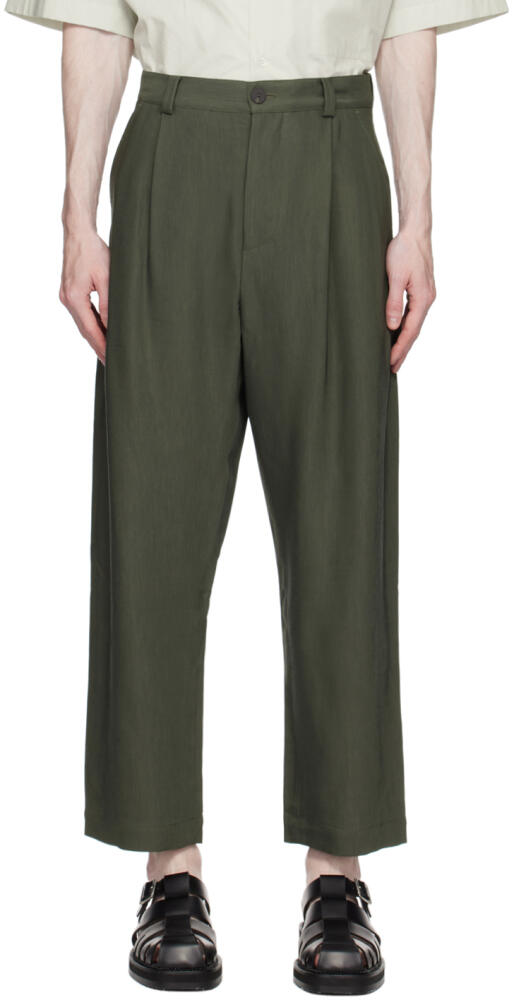 Studio Nicholson Khaki Tuck Trousers Cover