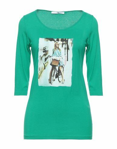 Mr Massimo Rebecchi Woman T-shirt Green Viscose, Elastane Cover