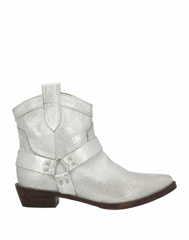 Coral Blue Woman Ankle boots Silver Soft Leather Cover