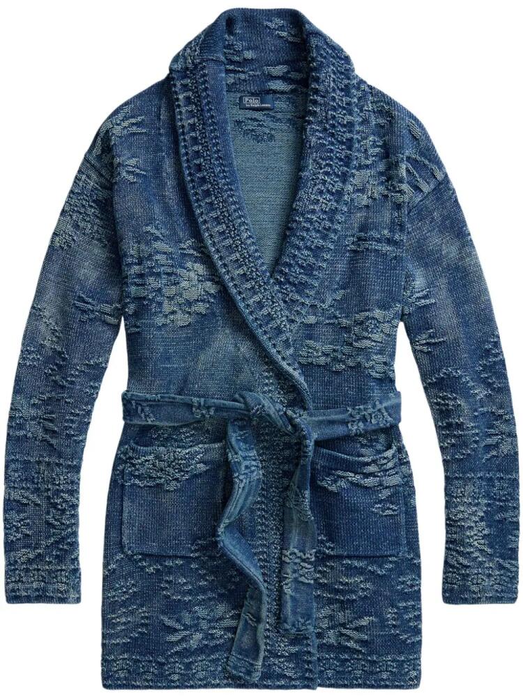 Polo Ralph Lauren chunky-knit wrap cardigan - Blue Cover