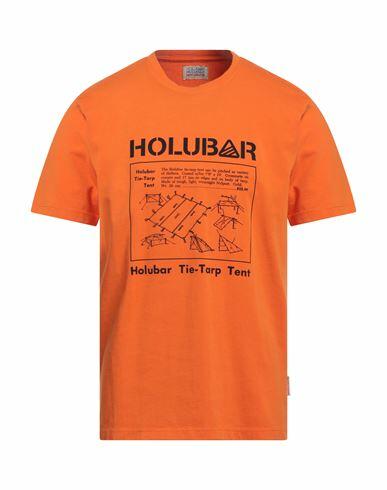 Holubar Man T-shirt Orange Cotton Cover