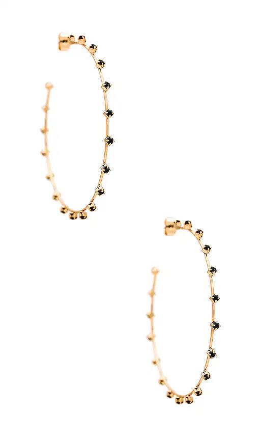 Ettika Studded Hoops in Metallic Gold Cover