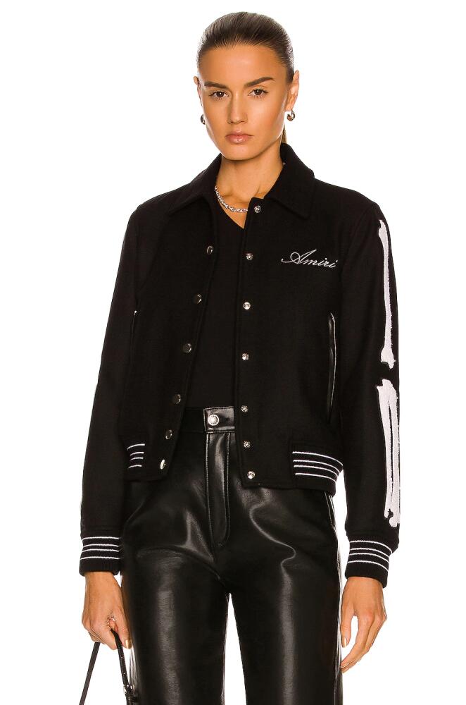 Amiri Bones Varsity Jacket in Black Cover