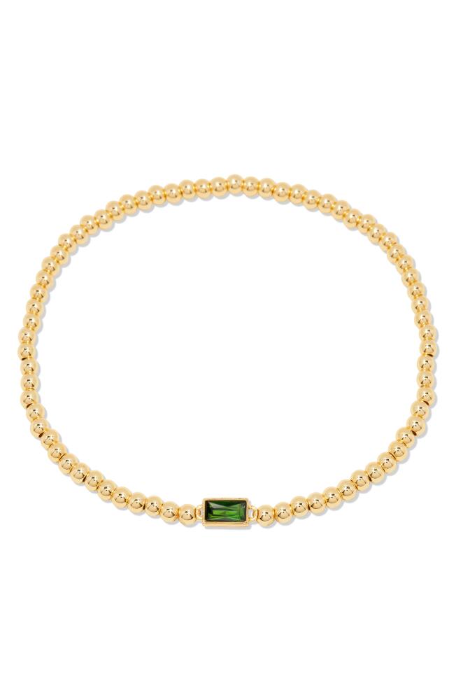 Brook and York Kylie Birthstone Beaded Stretch Bracelet in Gold - May Cover