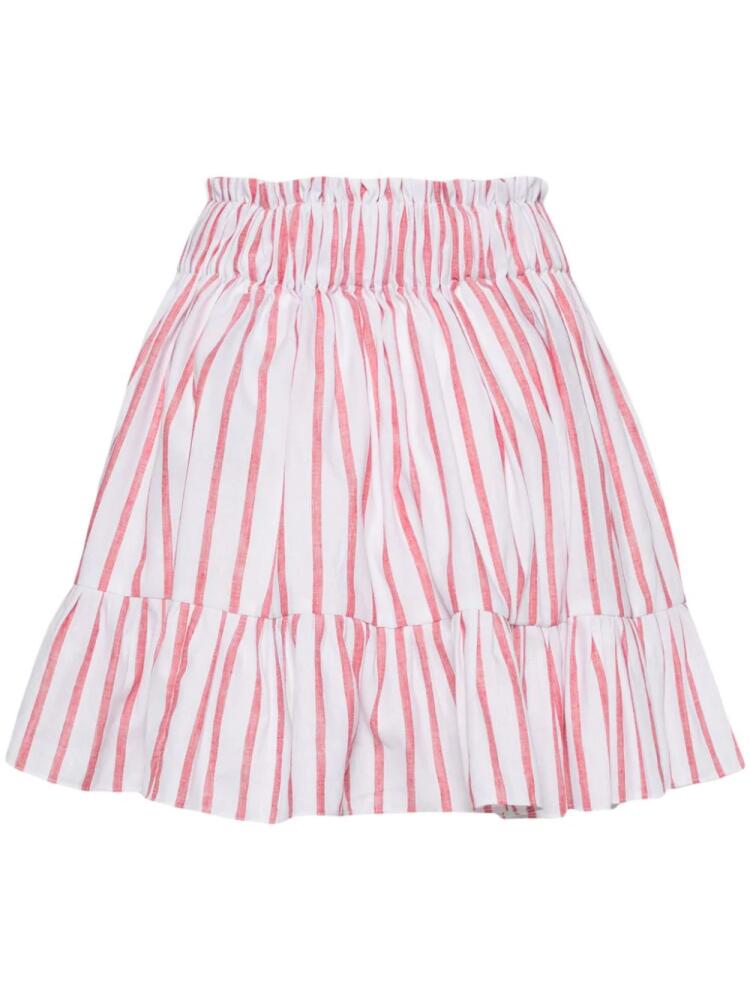 Bambah Red Striped Mini Skirt - White Cover