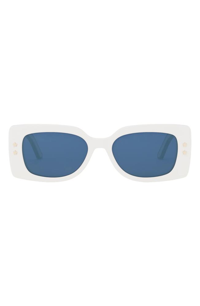 'DiorPacific S1U 53mm Rectangular Sunglasses in Ivory /Blue Cover