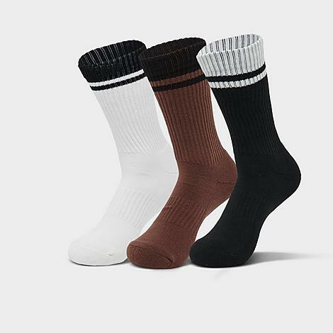 Sonneti Varsity Stripe Crew Socks (3-Pack) in Brown/Black/White/Multicolor Cover