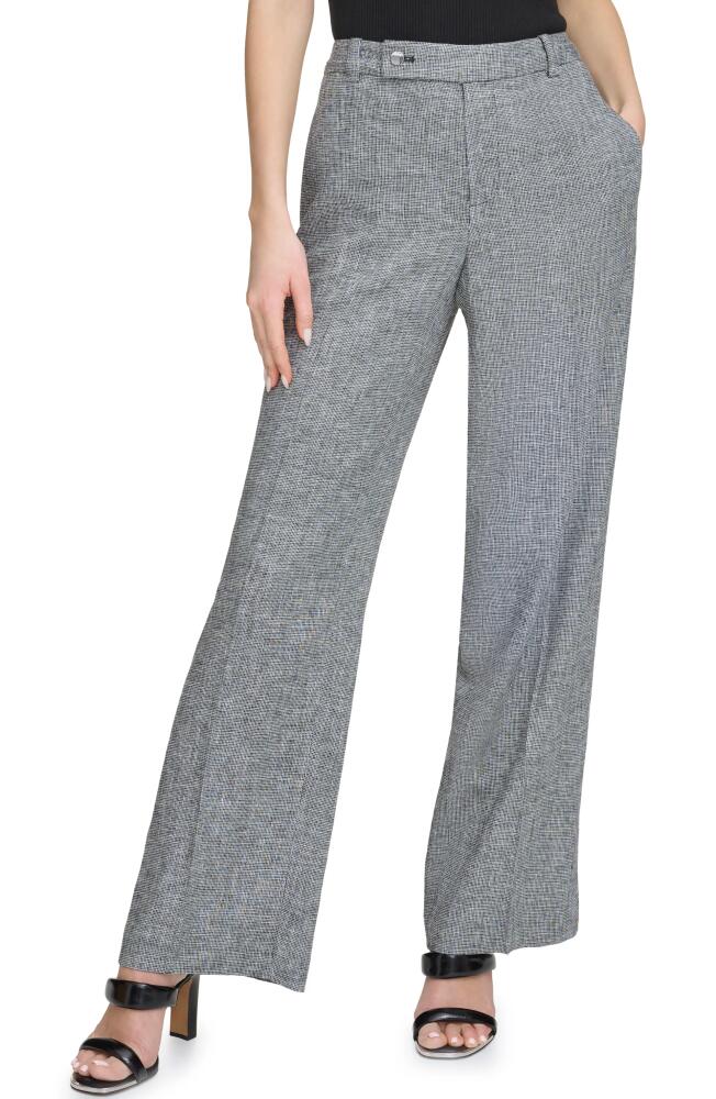 DKNY Mini Windowpane Wide Leg Pants in Black/White Cover