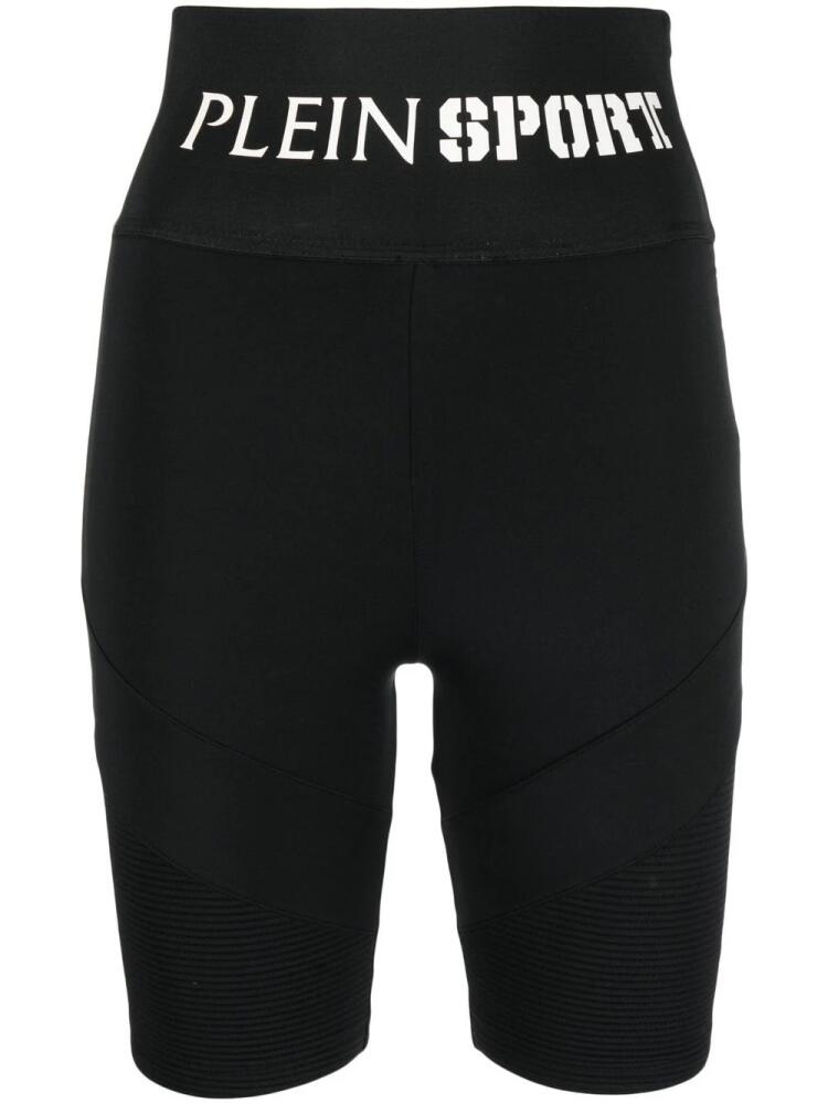 Plein Sport logo-waistband high-waisted leggings - Black Cover