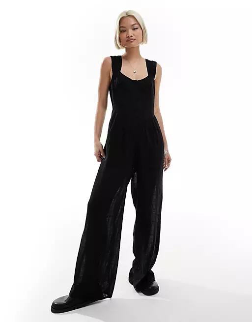 Reclaimed Vintage jumpsuit with bust detail in black Cover