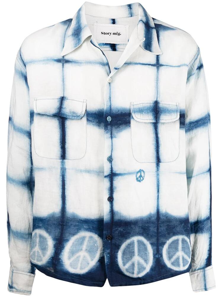 STORY mfg. tie-dye print shirt - White Cover